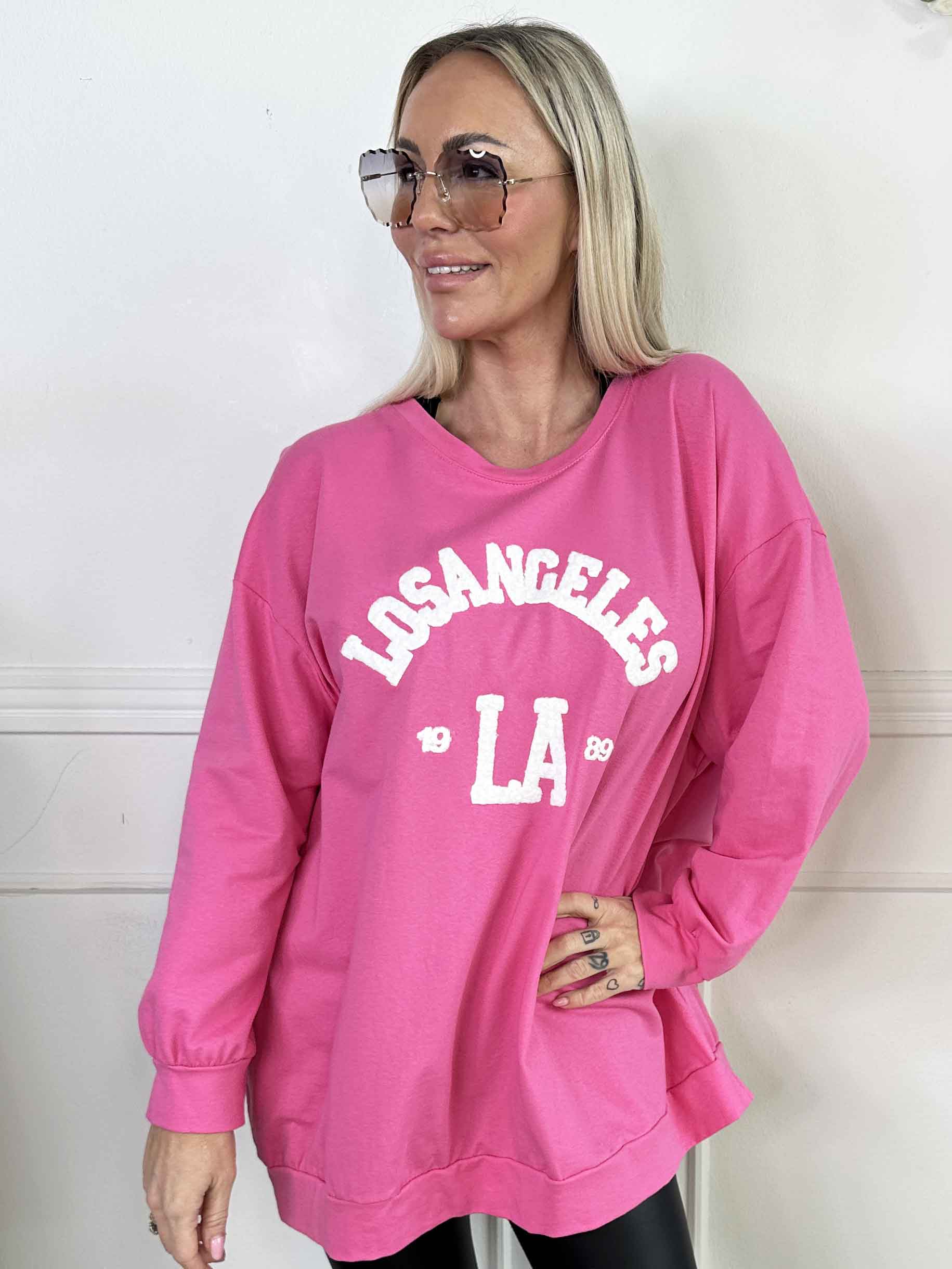 Magnolia - Joggingbluse med LA skrevet med plys